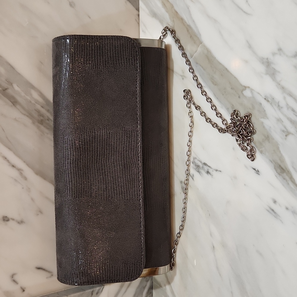Vintage gray and silver clutch